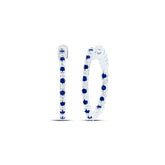 1/2CTW-DIA CN 1/2CTW-SAPP NATURAL GEM HOOP EARRING